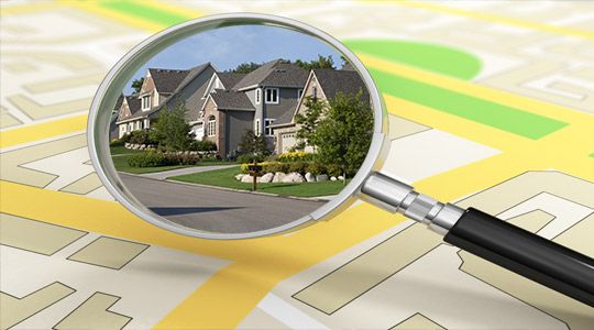 Explore North York townhouses with magnifying lens